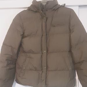 Down puffer coat sz s, j. Crew.